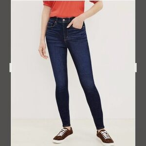 LOFT High Rise Sculpt Jeggings In Dark Indigo Wash Size 27 Petite